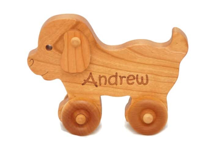 Wooden Puppy Dog Car