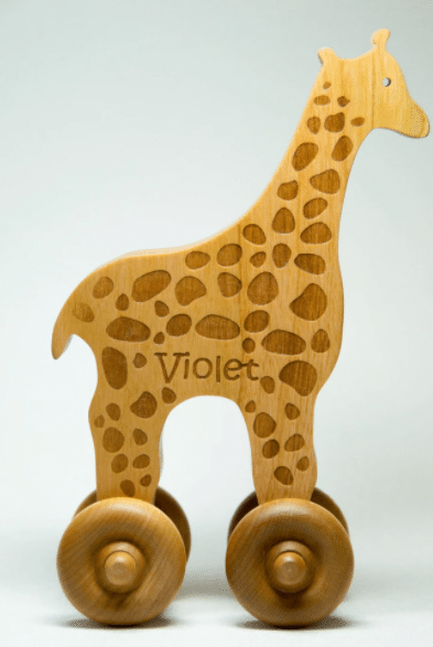 Wooden Giraffe Toy Car