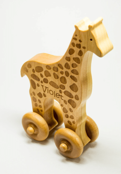 Wooden Giraffe Toy Car