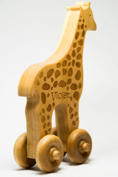 Wooden Giraffe Toy Car