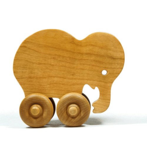 Wooden Elephant Toy Car