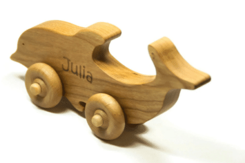 Wooden Dolphin Toy Car