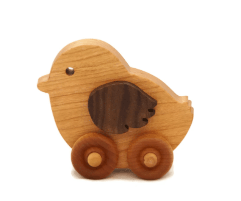 Wooden Chicken Toy Car