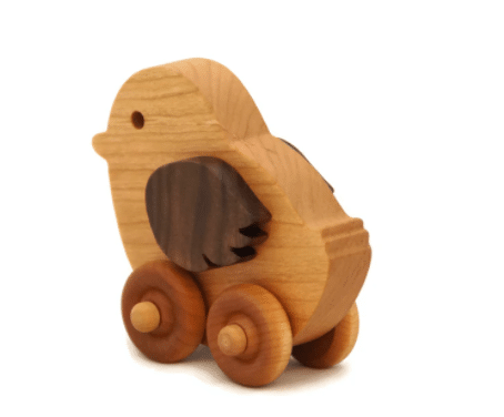 Wooden Chicken Toy Car