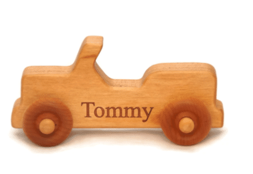 Wooden Jeep Toy Car