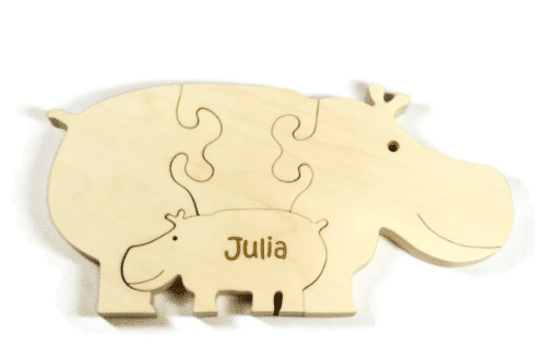 Wooden Hippopotamus Puzzle