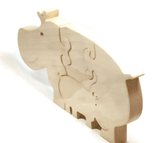 Wooden Hippopotamus Puzzle