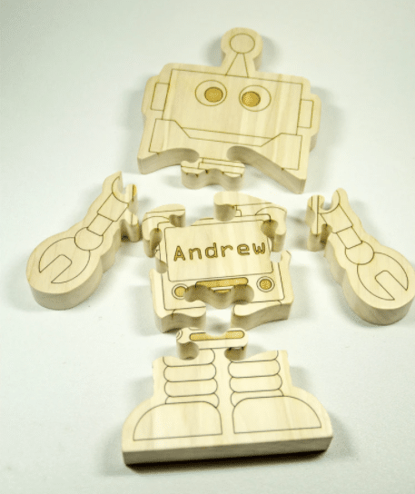 Wooden Robot Puzzle