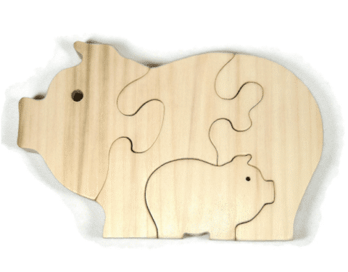 Wooden Pig Puzzle