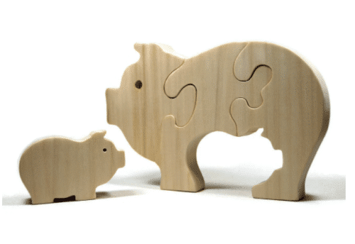 Wooden Pig Puzzle