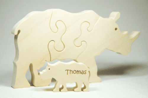 Wooden Rhinoceros Puzzle